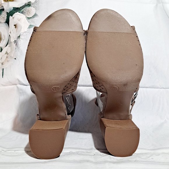 UNIVERSAL THREAD MICROSUEDE BOOTIE OPEN TOE 10 - Picture 6 of 9